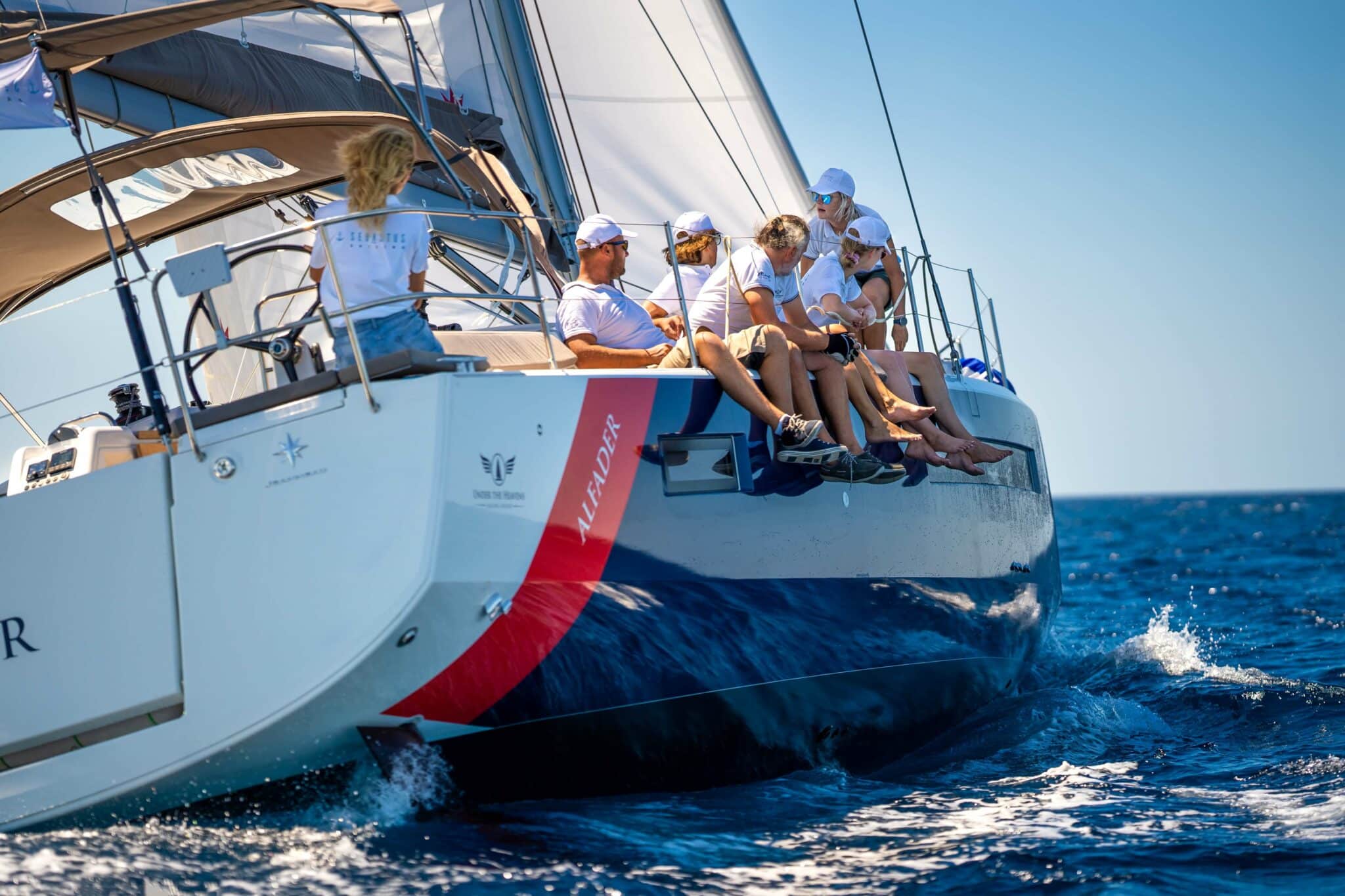 people on a sailing boat